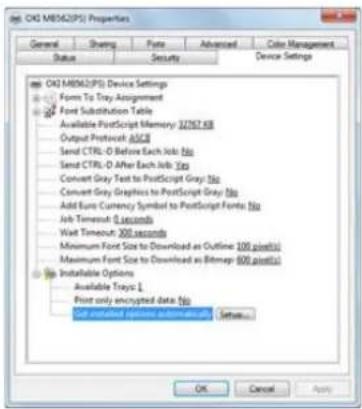 OKI MB562dnw - Einstellen der Kassette 2 (optional) im Windows PS Druckertreiber - 1