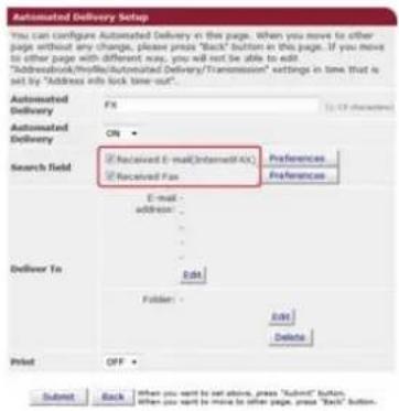 OKI MB562dnw - Weiterleitung empfangener Dokumentendaten an eine E-Mail oder einen freigegebenen Ordner (Automatische Zustellung) - 5
