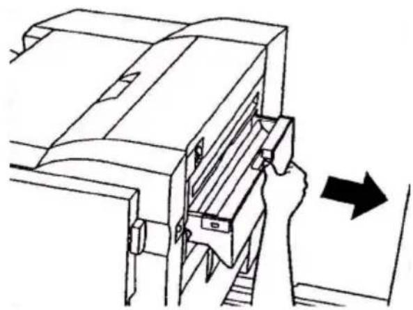 OKI C9800 - EMPTYING THE OPTIONAL PUNCH CHIP BOX - 2