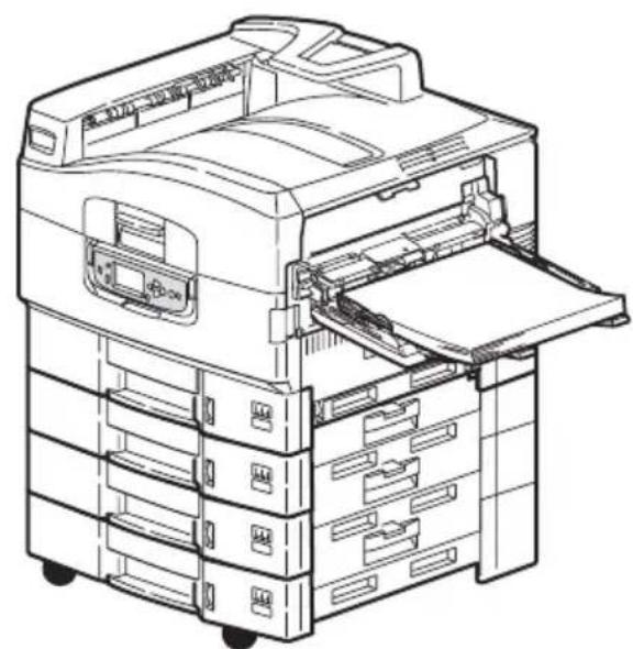 OKI C9800 - Load the paper. - 1