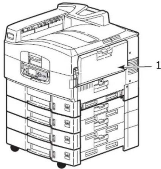 OKI C9800 - OPEN COVER, PAPER JAM, SIDE COVER - 1