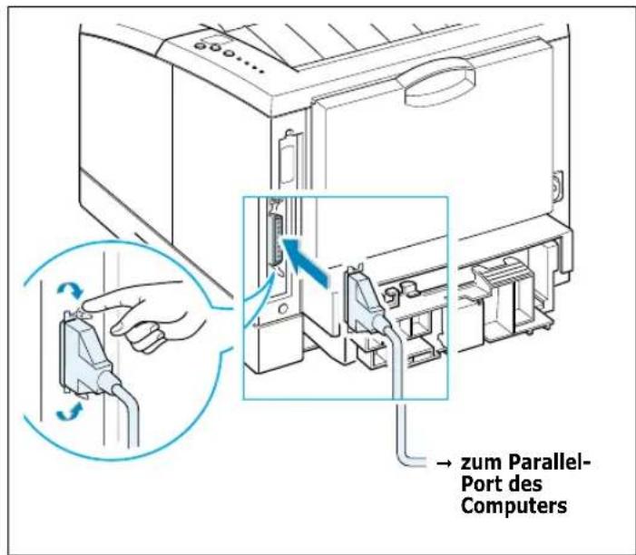 SAMSUNG ML-1451N - Anschluss an den Computer mit Parallel-Kabel - 1