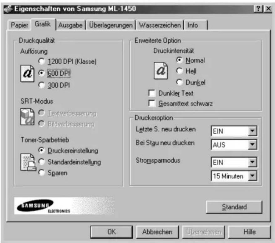 SAMSUNG ML-1451N - Einstellen von Grafik-Eigenschaften - 1