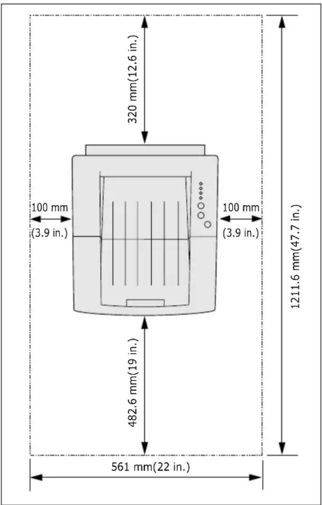 SAMSUNG ML-1451N - Einzuhaltende Abstände - 1