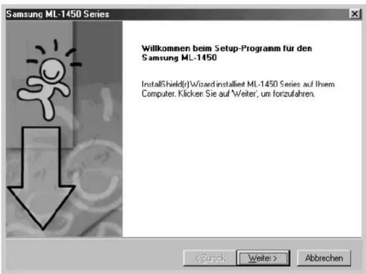 SAMSUNG ML-1451N - Das Startfenster für die Installation wird geöffnet. Klicken Sie auf Weiter. - 1