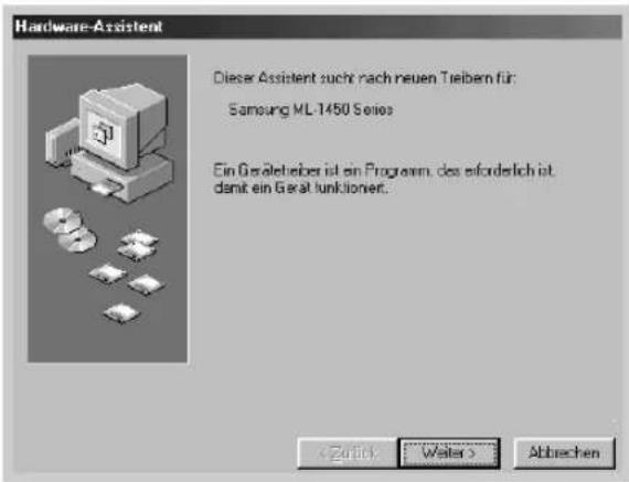 SAMSUNG ML-1451N - Anschluss des Druckers mit einem USB-Kabel und Installation des USB-Treibers - 2