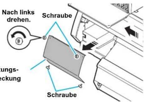 Nach links drehen. Schraube Surg- deckung Schraube