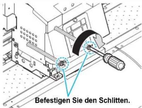 Befestigen Sie den Schlitten.