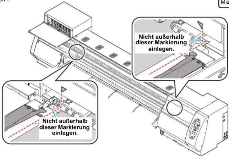 Nicht außerhalb dieser Markierung einlegen. Nicht außerhalb dieser Markierung einlegen.