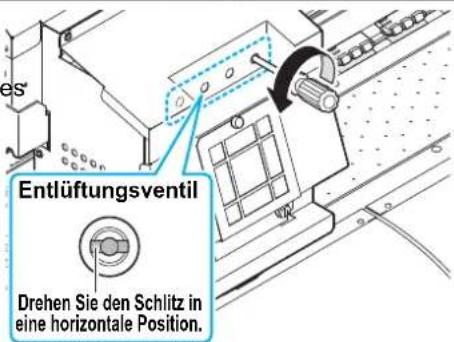 Entlüftungsventil Drehen Sie den Schlitz in eine horizontale Position.
