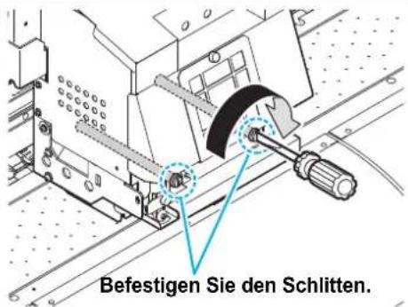 Befestigen Sie den Schlitten.