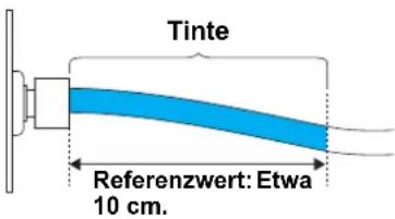 Tinte Referenzwert: Etwa 10 cm.