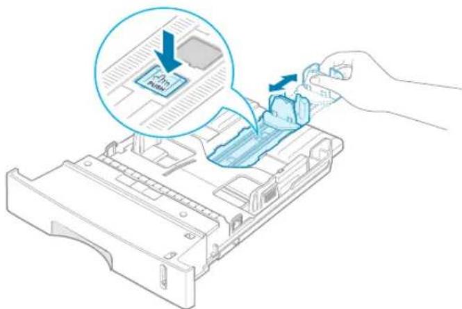 RICOH Aficio BP20N - Ändern des Papierformats im Papierfach - 1