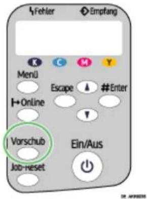 Fehler Empfang Menü Escape #Enter I→Online Vorschub Ein/Aus Job-reset