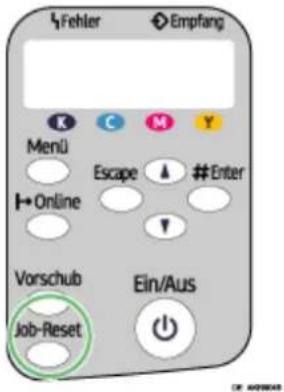 Fehler Empfang Menü Escape #Enter Online Vorschub Job-Reset Ein/Aus