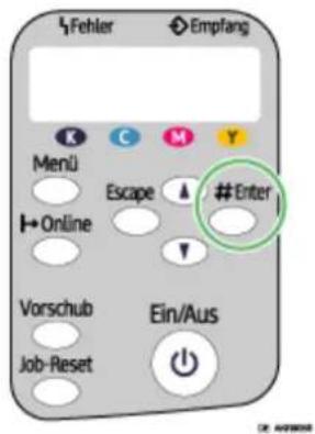Fehler Empfang Menü Escape #Enter Online Vorschub Ein/Aus Job-Reset