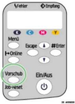 Fehler Empfang Menü C M Y Escape #Enter Online Vorschub Ein/Aus Job+reset