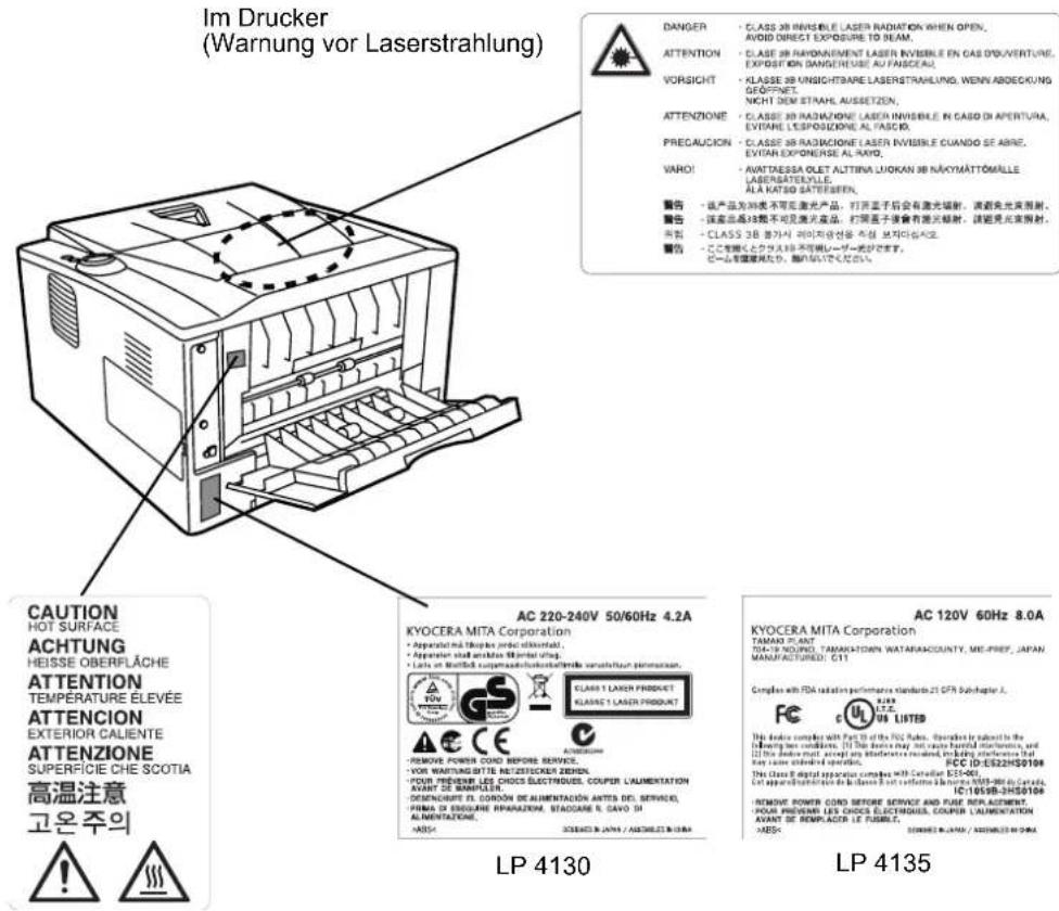 Triumph-Adler LP 4130 - Warnschilder im Gerät - 1