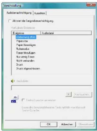 Triumph-Adler LP 4230 - Registerkarte Audiobenachrichtigung - 1