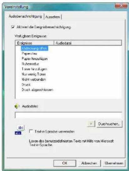 Triumph-Adler CLP 4621 - Registerkarte Audiobenachrichtigung - 1