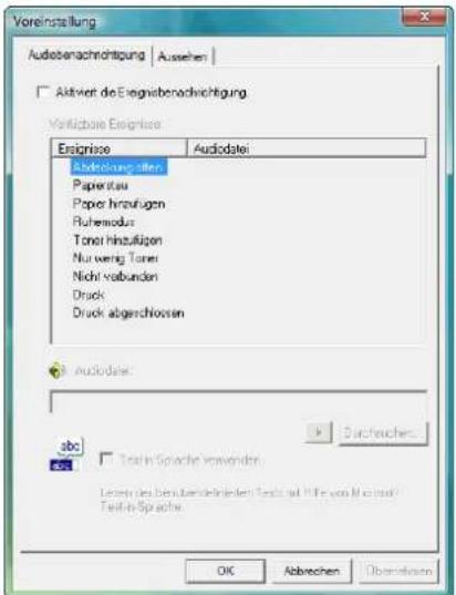 Triumph-Adler CLP 4550 - Registerkarte Audiobenachrichtigung - 1