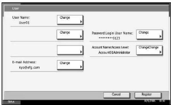 Triumph-Adler DC 2230 - Changing user information - 1