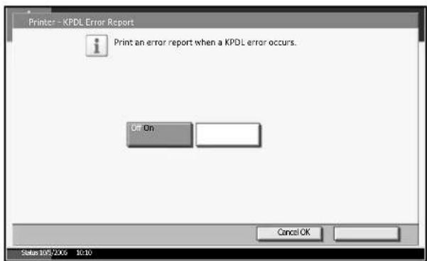 Triumph-Adler DC 2230 - Setting of KPDL error report - 1
