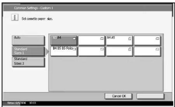 Triumph-Adler DC 2230 - Paper Size and Type Setup for Cassettes - 1