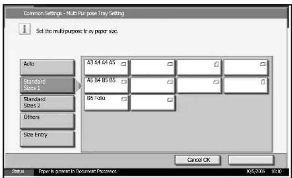 Triumph-Adler DC 2230 - Paper Size and Media Type Setup for Multi Purpose Tray - 1