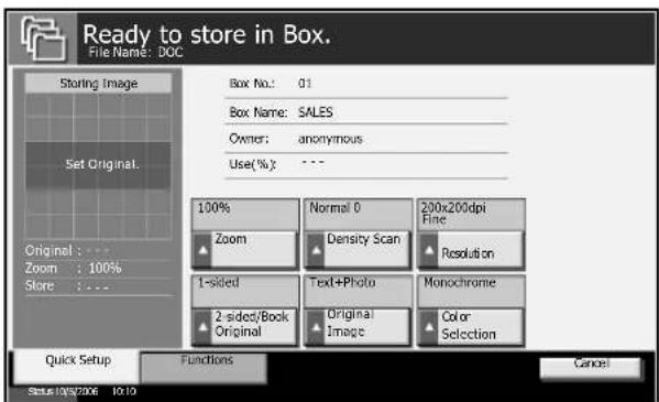 Triumph-Adler DC 2230 - Storing a Document in the Custom Box - 4