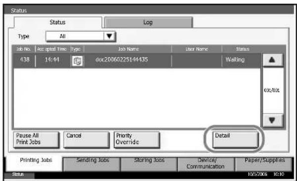 Triumph-Adler DC 2230 - Checking the Detailed Information of Jobs - 1
