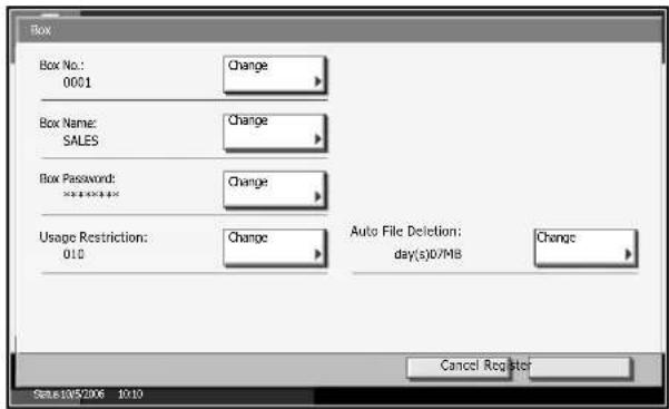 Triumph-Adler DC 2230 - To number the Custom Box, press [Change] of Box No.. - 5
