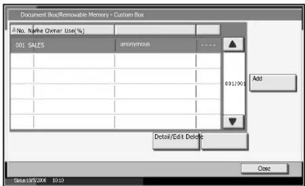 Triumph-Adler DC 2230 - Deleting a Custom Box - 1