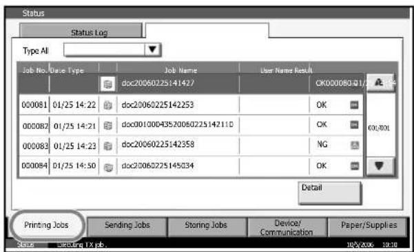 Triumph-Adler DC 2230 - Displaying Job History Screen - 1