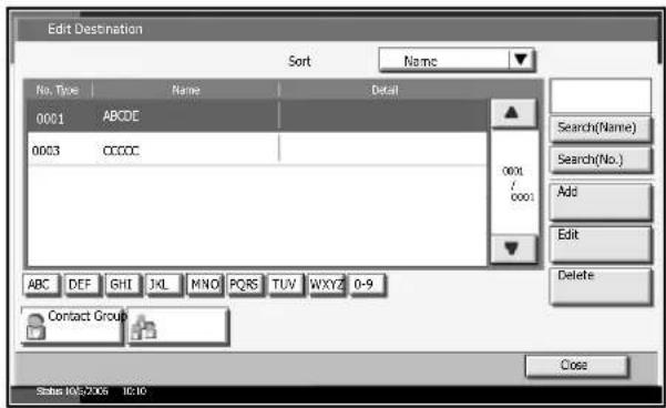 Triumph-Adler DC 2230 - Editing a Destination - 1