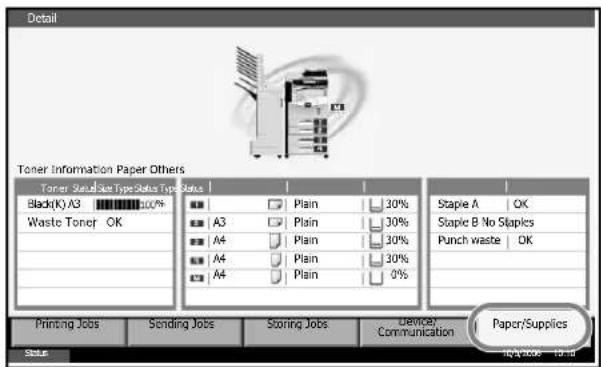 Triumph-Adler DC 2230 - Checking the Remaining Amount of Toner and Paper - 1
