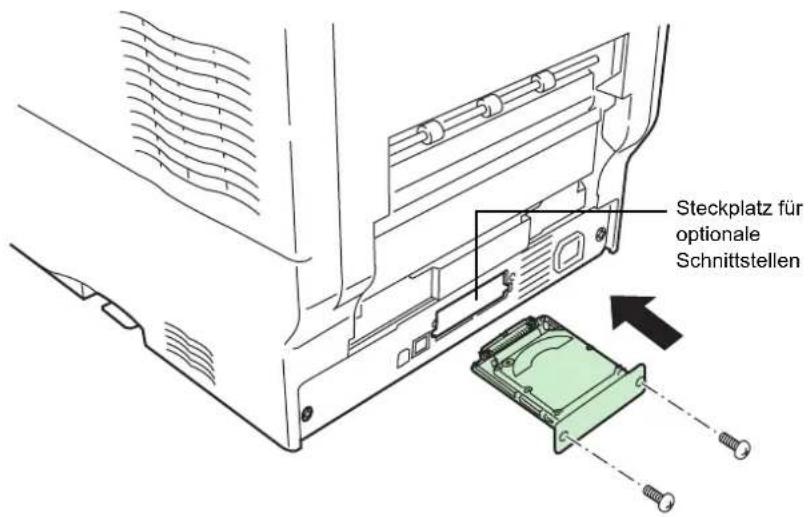 Triumph-Adler CLP 4520 - Die Druckablage an der Rückseite des Druckers installieren. - 3