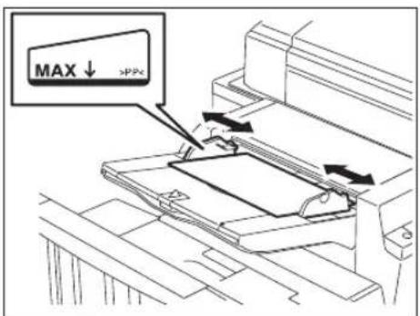 TOSHIBA E-Studio 720 - Legen Sie Papier auf die Inserter-Einheit und stellen Sie die Seitenführungen auf die Papierbreite ein. - 1