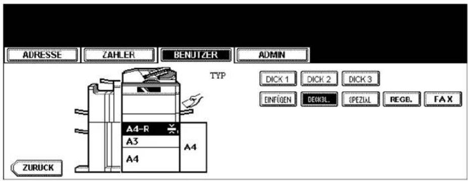 ADRESSE ZAHLER BENUTZER ADMIN TYP DICK 1 DICK 2 DICK 3 EINFIGEN DEOKOL. OPEZIAL REGD. FAX A4-R A3 A4 ZURUCK