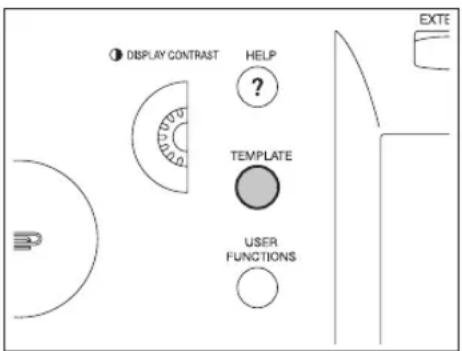 ● DISPLAY CONTRAST HELP ? TEMPLATE USER FUNCTIONS EXTE
