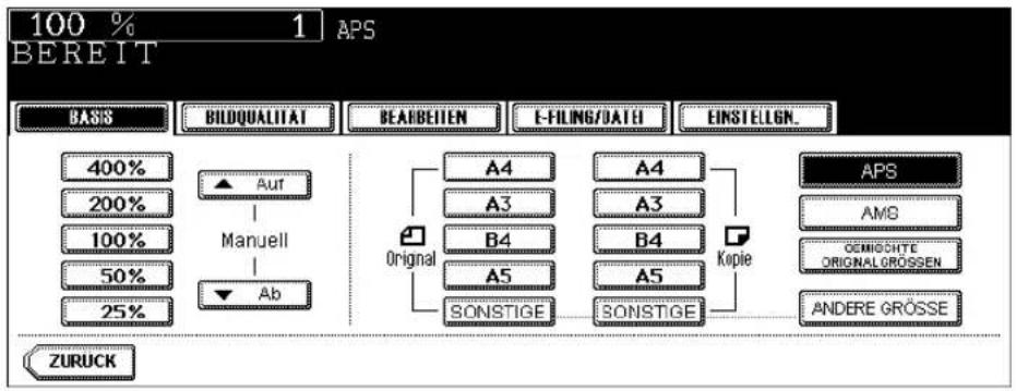 TOSHIBA E-Studio 720 - Wenn die automatische Papierwahl nicht eingestellt ist - 2