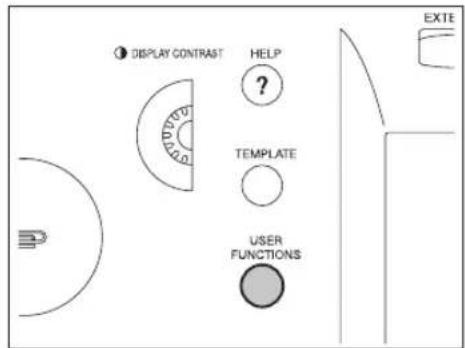 ● DISPLAY CONTRAST HELP ? TEMPLATE USER FUNCTIONS EXTE