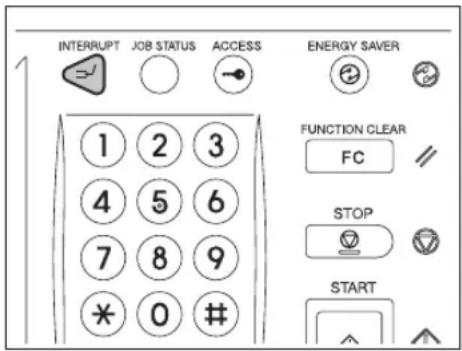 INTERRUPT JOB STATUS ACCESS ENERGY SAVER 1 2 3 4 5 6 7 8 9 * 0 #