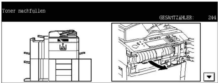 Toner nachfüllen GESAMTZÄHLER: 244