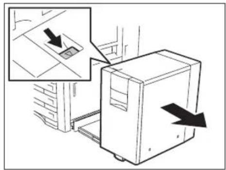 TOSHIBA E-Studio 720 - Drücken Sie die Taste und trennen Sie das externe Großraumfach vom Gerät. - 1