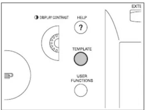 ① DISPLAY CONTRAST HELP ? TEMPLATE USER FUNCTIONS EXTE