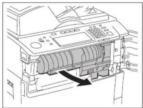 TOSHIBA E-Studio 720 - Ziehen Sie die Halterung der Tonerpatrone heraus. - 1