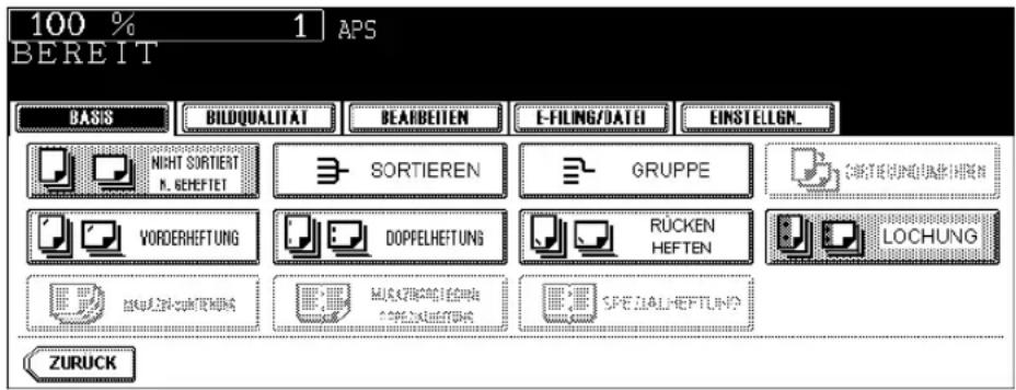 100 % BEREIT APS BASIS BILDQUALITAT BEARBEITEM E-FILING/DATE EINSTELIGN... NIGHT SORTIERT M. GENEFTET SORTIEREN GRUPPE VORDERHEFTUNG DOPPELHEFTUNG RÜCKEN HEFTEN LOCHUNG ZURUCK