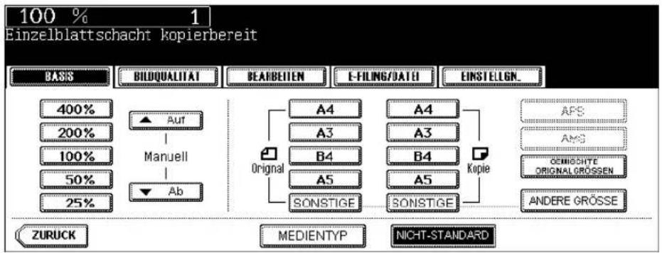 TOSHIBA E-Studio 720 - Tippen Sie auf die Taste NICHT STANDARD. - 1