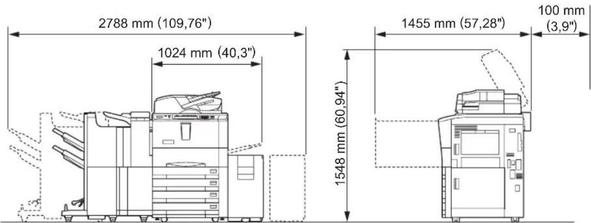 2788 mm (109,76") 1024 mm (40,3") 1548 mm (60,94") 1455 mm (57,28) 100 mm (3,9)